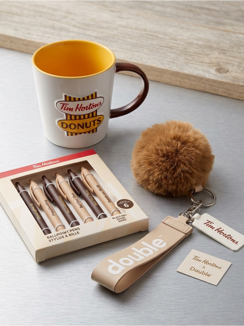 Tim Hortons Retro 60th Anniversary Gift Bundle Set Mug Pens Pom Keychain NIB